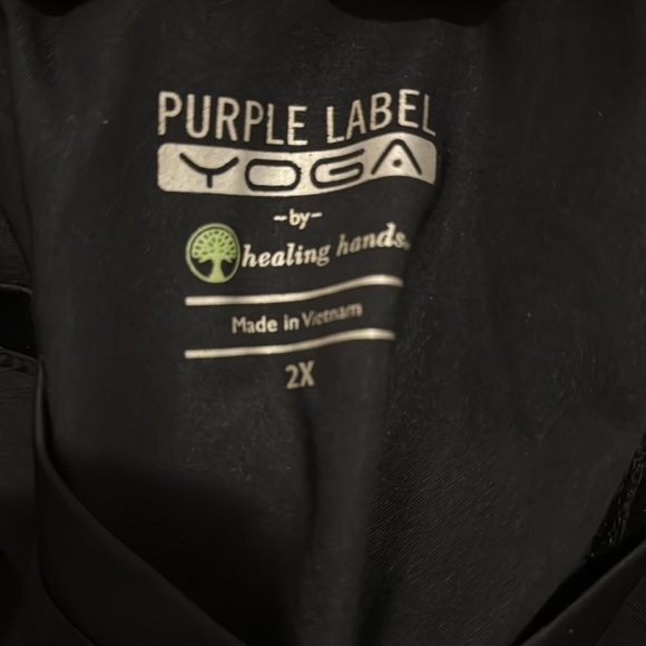 PURPLE LABEL YOGA BY HEALING HANDS SET BLACK Size: XL & 2X - Picture 7 of 7